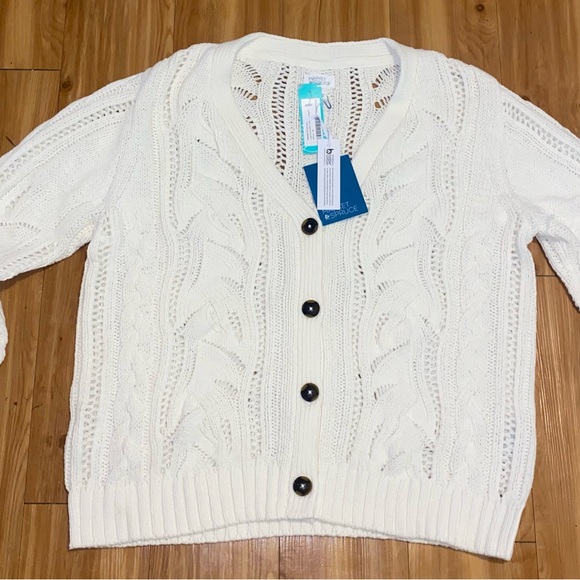 Market & Spruce White Crochet Cardigan - Picture 2 of 3